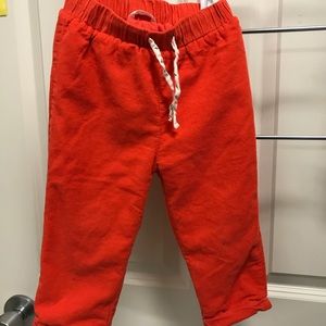 Baby Boden lined orange cord pants